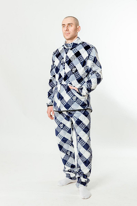 Комплект домашний мужской, темно-синий, топ Крохатушка одяг 52/54 Киев - изображение 1