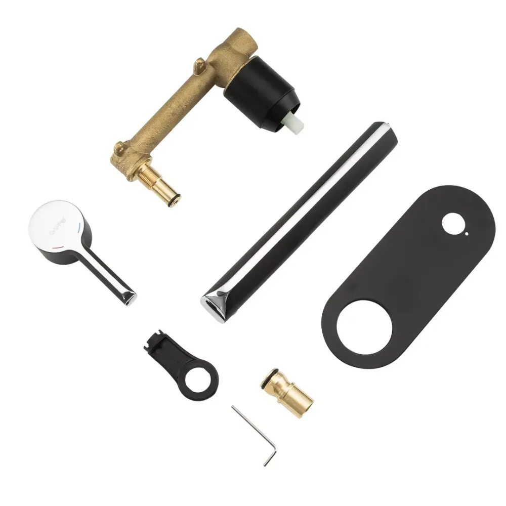 Змішувач для раковини настінний Gappo G1003-26 чорний/хром Київ - фото 7