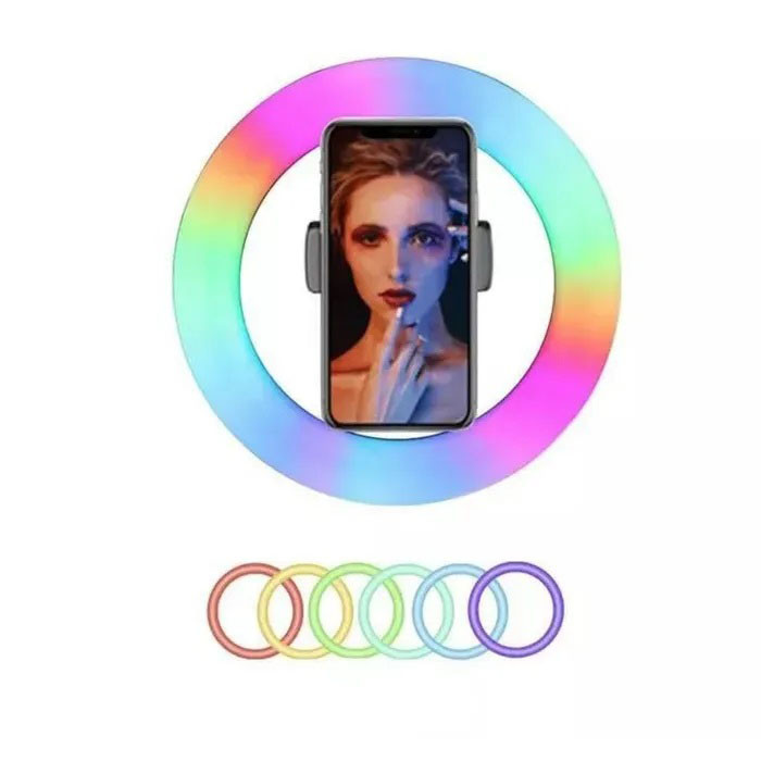 Кільцева лампа для блогерів маленька RGB LED RING MJ26, Льод лампа для селфі Кільцева на телефон KH-41 Львів - фото 16