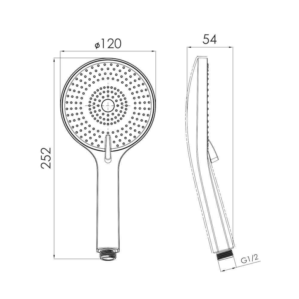 Ручний душ IMPRESE SPR144 120 мм, 3 режима, чорний/білий Київ - фото 2