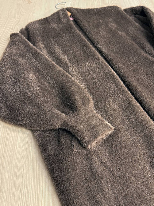 Кардиган жіночий Fancy Matinee 30740 ангора довгий з кишенями, коричневий, one size Київ - фото 16