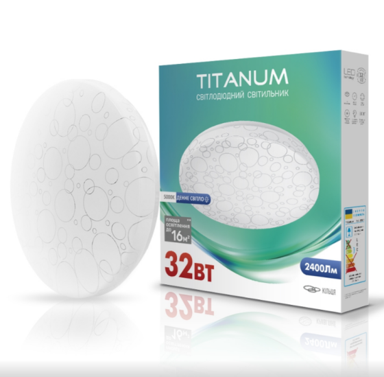 LED Світильник настінно-стельовий 32W 5000К 220V Кільця TLCL-325C Titanum Житомир