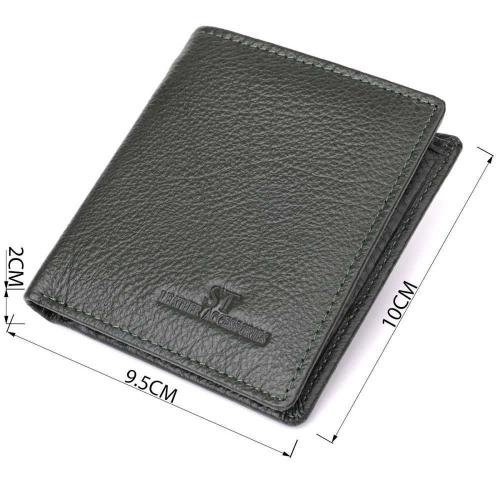 Жіночий шкіряний гаманець на магніті зелений (ST Leather) Київ - фото 19