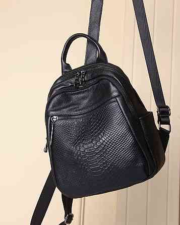 Рюкзак женский из натуральной кожи. Черный рюкзак городской кожаный TidinBag Киев