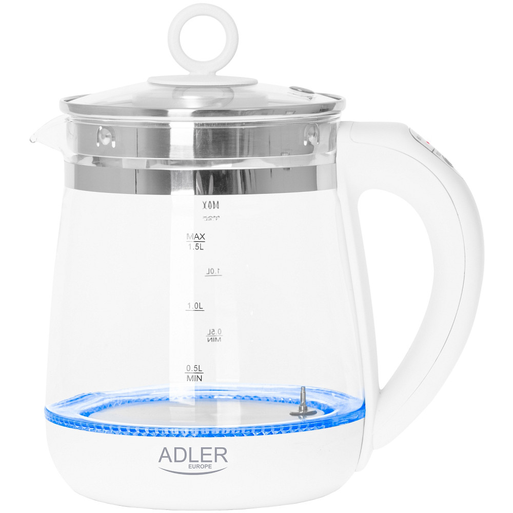 Електрочайник Adler AD 1299 1850-2200Вт/ 1.5л/ скло/ заварник/ встановлення температури/ білий Вінниця - фото 6