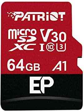 Карта пам'яті microSDXC (UHS-1 U3) Patriot EP Series 64Gb class 10 V30 (R-100MB/s, W-80MB/s) (adapter SD) Київ