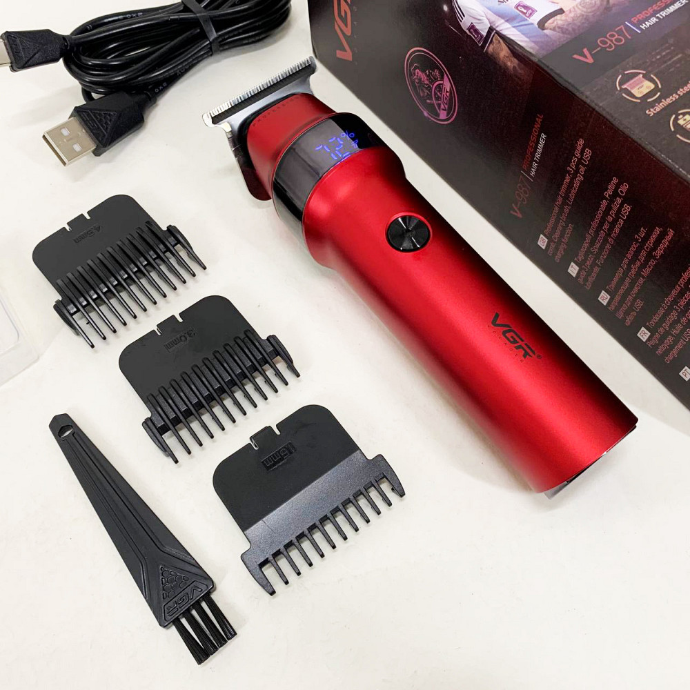 Машинка для стрижки на акумуляторі, Універсальний тример для чоловіків, Професійний тример з насадками AQ-57 Івано-Франківськ - фото 1