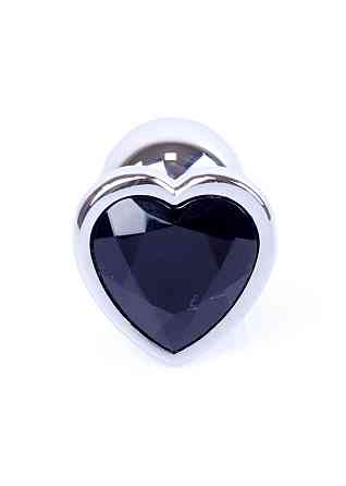 Анальная пробка - Jewellery Silver Heart Plug Black Sex Aura Киев