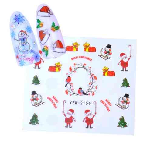 Красивые новогодние стикеры на ногти - размер наклейки 6*5см, инструкция по применению есть в описании Киев