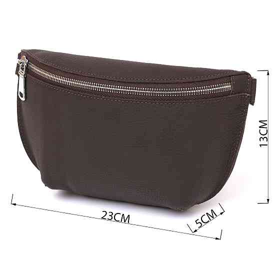 Кожаная матовая бананка Shvigel 16381 Коричневый Киев