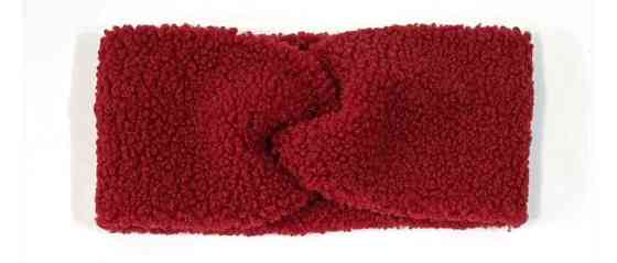 Пов'язка для волосся каракуль тепла червона Київ