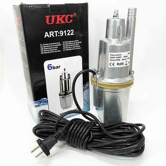 Насос вібраційний 0.25кВт, H 75м, Q 18л/хв, 100мм, 10м кабелю, верхній забір NO-86 Івано-Франківськ