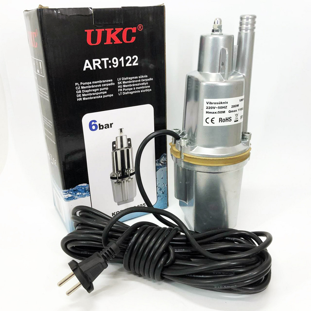 Насос вібраційний 0.25кВт, H 75м, Q 18л/хв, 100мм, 10м кабелю, верхній забір NO-86 Івано-Франківськ - фото 2