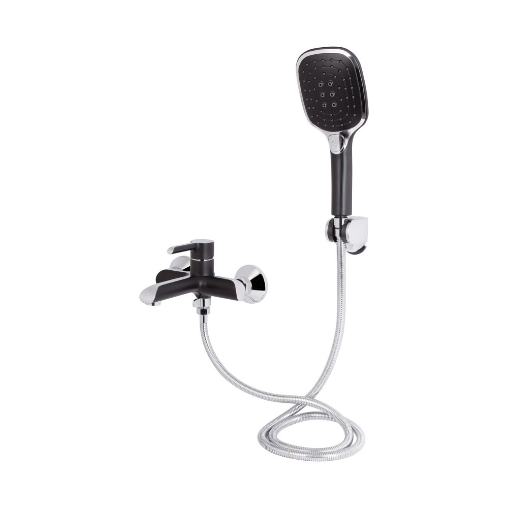 Смеситель для ванны Qtap Grand (c душевым гарнитуром) QTGRABCR006 Chrome/Black Киев - изображение 3