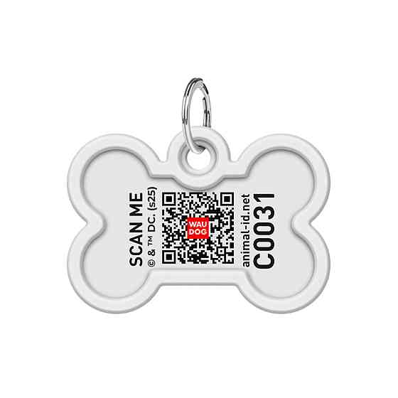 Адресник для собак и кошек металлический WAUDOG Smart ID с QR паспортом, рисунок 