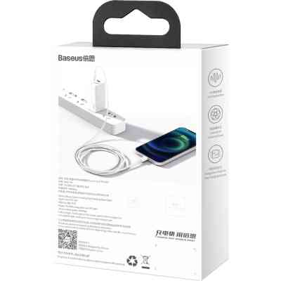 Дата кабель USB-C to Lightning 1.0m 20W Superior Series White Baseus (CATLYS-A02) Вінниця