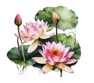 Термонаклейка на одежду красивая Лотосы Киев - изображение 1