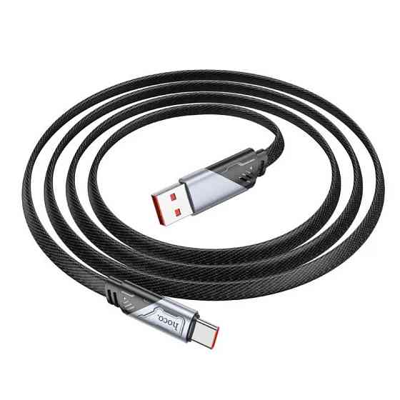 Кабель HOCO U119 USB to Type-C 5A, 1.2m, nylon, aluminum connectors, Black Київ