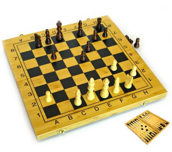 Шахи та нарди настільні ігри 2 в 1 Київ - фото 1