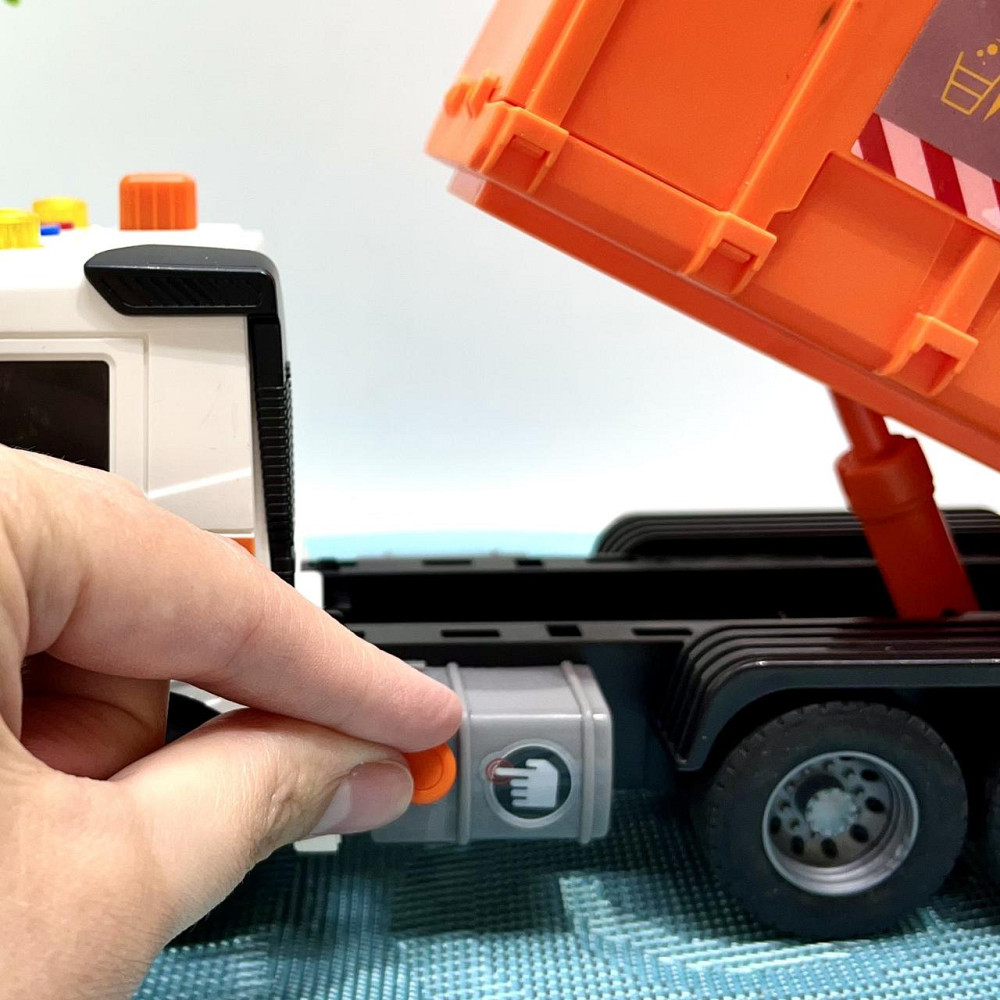 Сміттєвоз машинка інерційна звук підсвічування 1:16 Помаранчева (A1110-3-13) Чернігів - фото 3