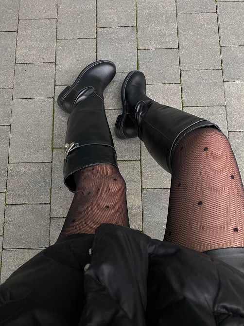 VLAMAX Стильні жіночі зимові чоботи шкіряні на низькому ходу чорні на хутрі C122 р. 36-41 Коломия - фото 8