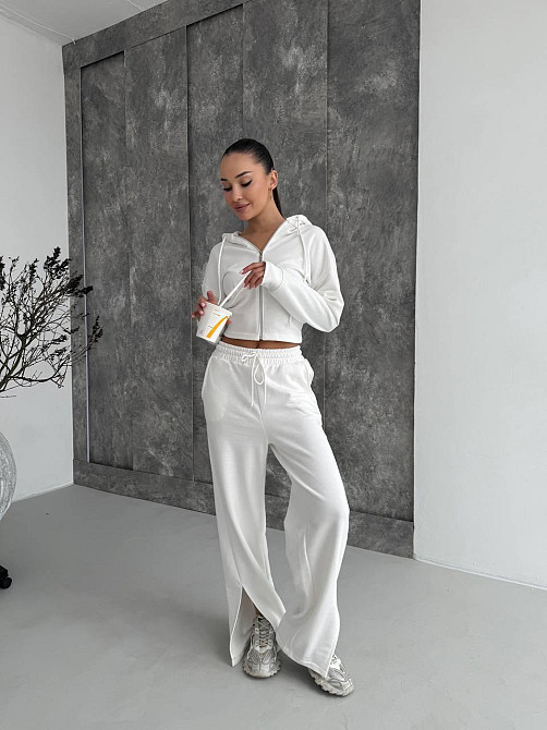 Женский повседневный костюм двойка турецкая петля Молочный, 42/44 Одесса - изображение 6