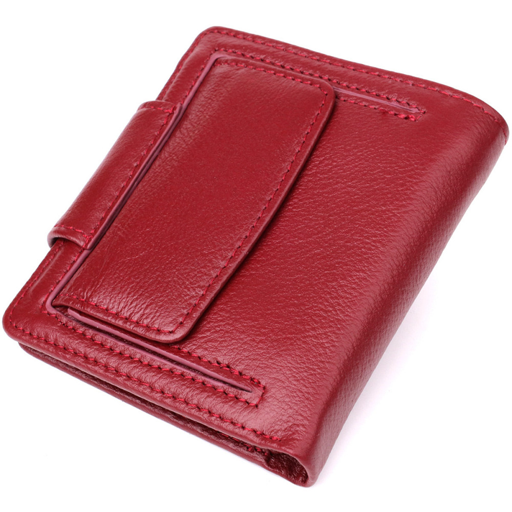 Жіночий вертикальний шкіряний гаманець бордовий (ST Leather) Київ - фото 20