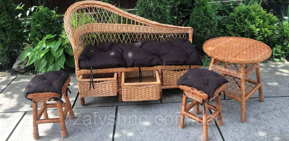 Мебель плетеная: диван, стол и табуретки Киев - изображение 5