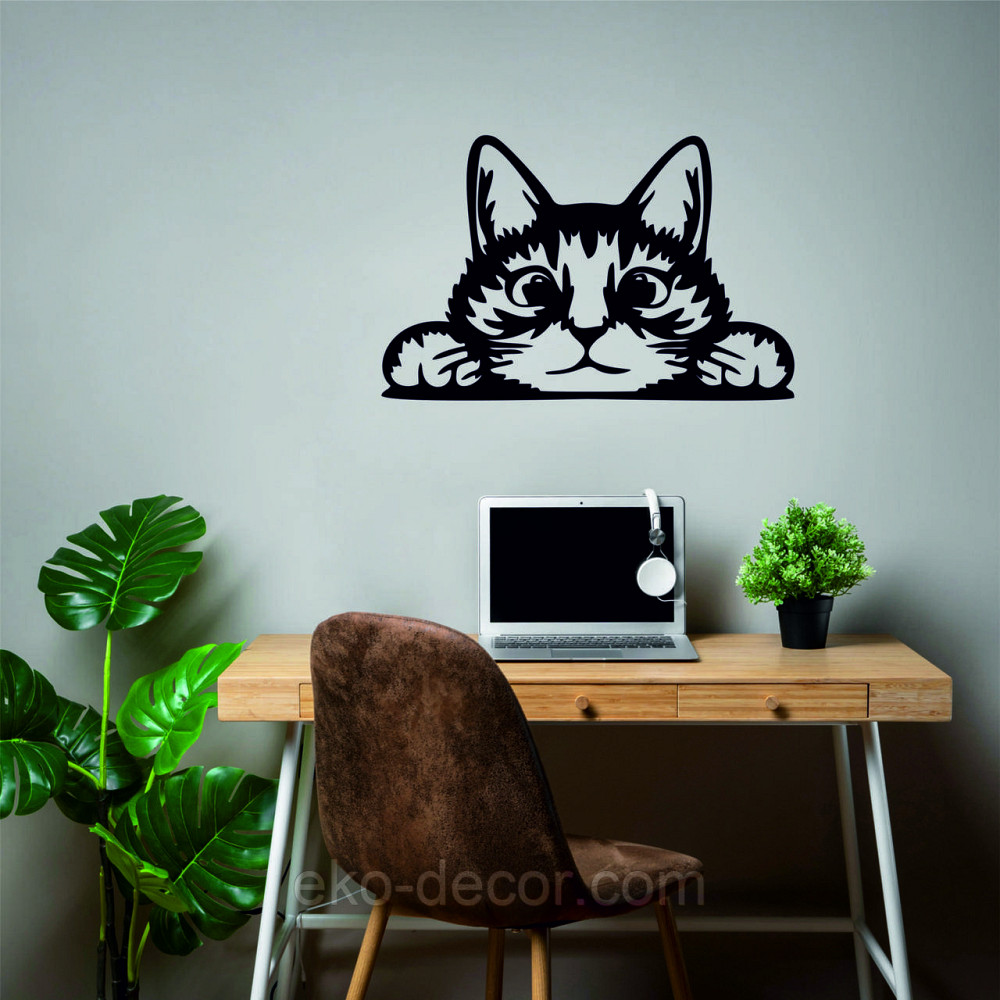 Декоративное настенное 3D Панно «Кот» Декор на стену с объемом (цена за 1 шт) 90*58 см, Черный Киев - изображение 5