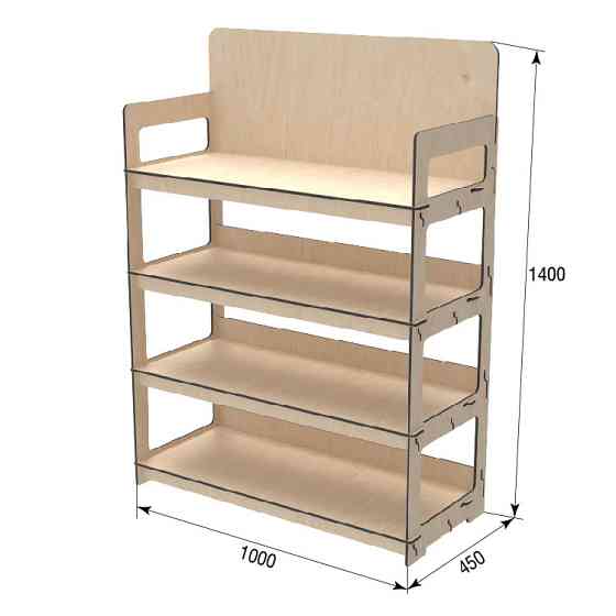Стеллаж из фанеры EKOSTAR 800х450х1400 Киев