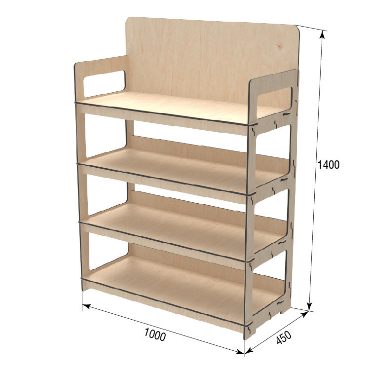 Стеллаж из фанеры EKOSTAR 800х450х1400 Киев - изображение 4