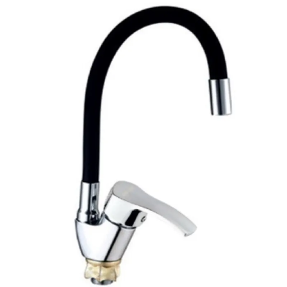 Смеситель для кухни Mixxus YUB4-279 Reflector Black с черным силиконовым изливом (MI6484) Киев