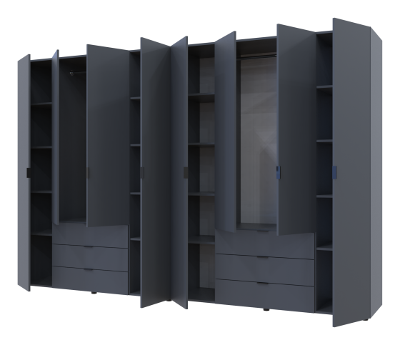 Комплект шаф для одягу Doros Гелар (2 шт.) 310х49,5х203,4 см Графіт (DRS-011122) Львів