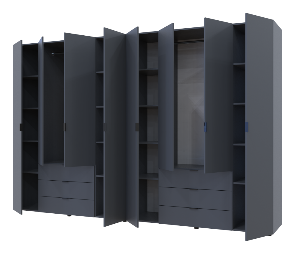 Комплект шаф для одягу Doros Гелар (2 шт.) 310х49,5х203,4 см Графіт (DRS-011122) Львів - фото 2