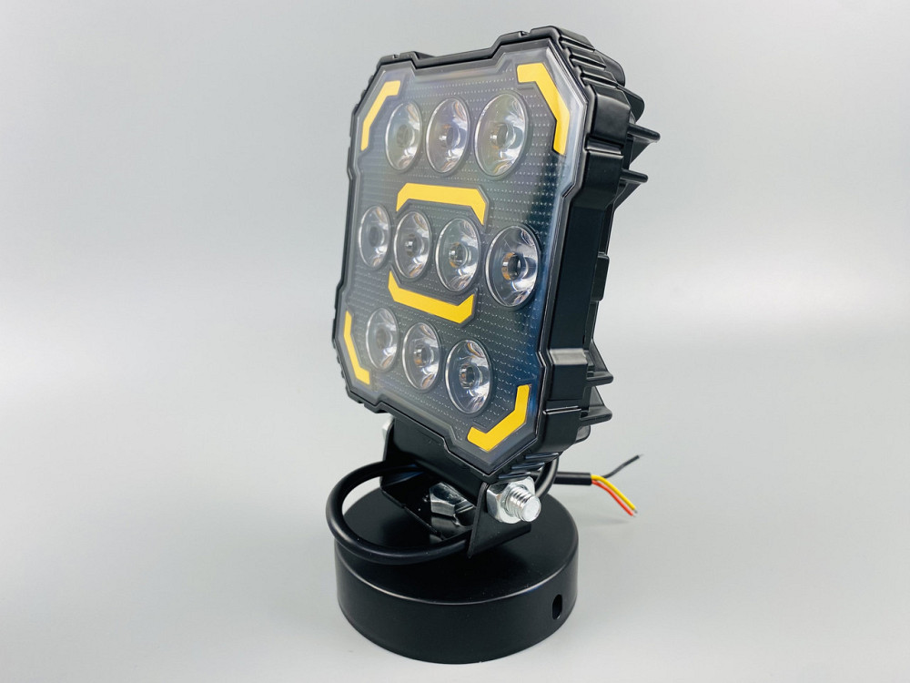 Фара LED квадратна, біле та жовте світло, 112 мм х 128 мм х 37 мм (ширина). 9-60V. Мукачево - фото 8