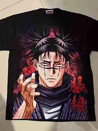 Футболка чоловіча з принтом аніме Аніме Джуджутсу Каісен Кхосо оверсайз (S/M/L) Черний Дніпро