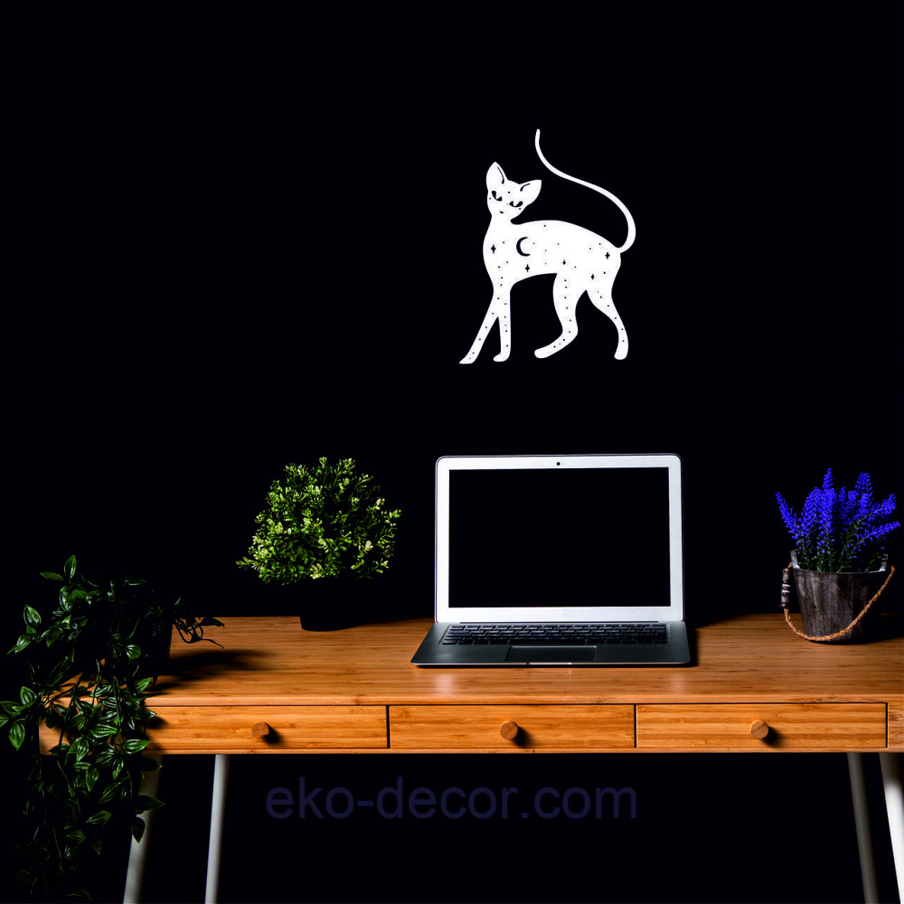 Декоративное настенное 3D Панно «Кот» Декор на стену с объемом 70*52 см, Белый Киев - изображение 6