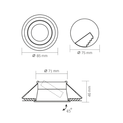 LED Світильник врізний під лампу GU10 круглий чорний VL-SPF09R-B Videx Житомир