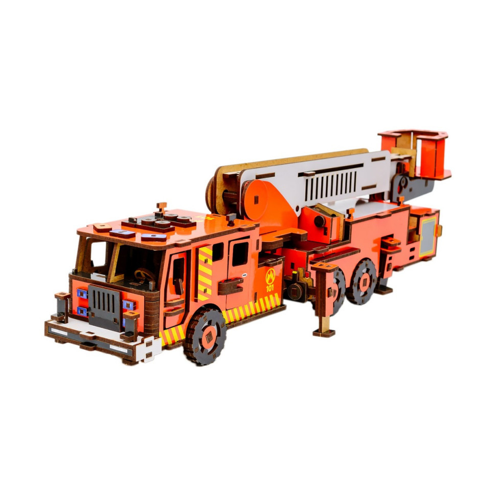 Дерев'яний 3D конструктор "Пожежна машина" Puz-00921, 318 деталей Вінниця - фото 2