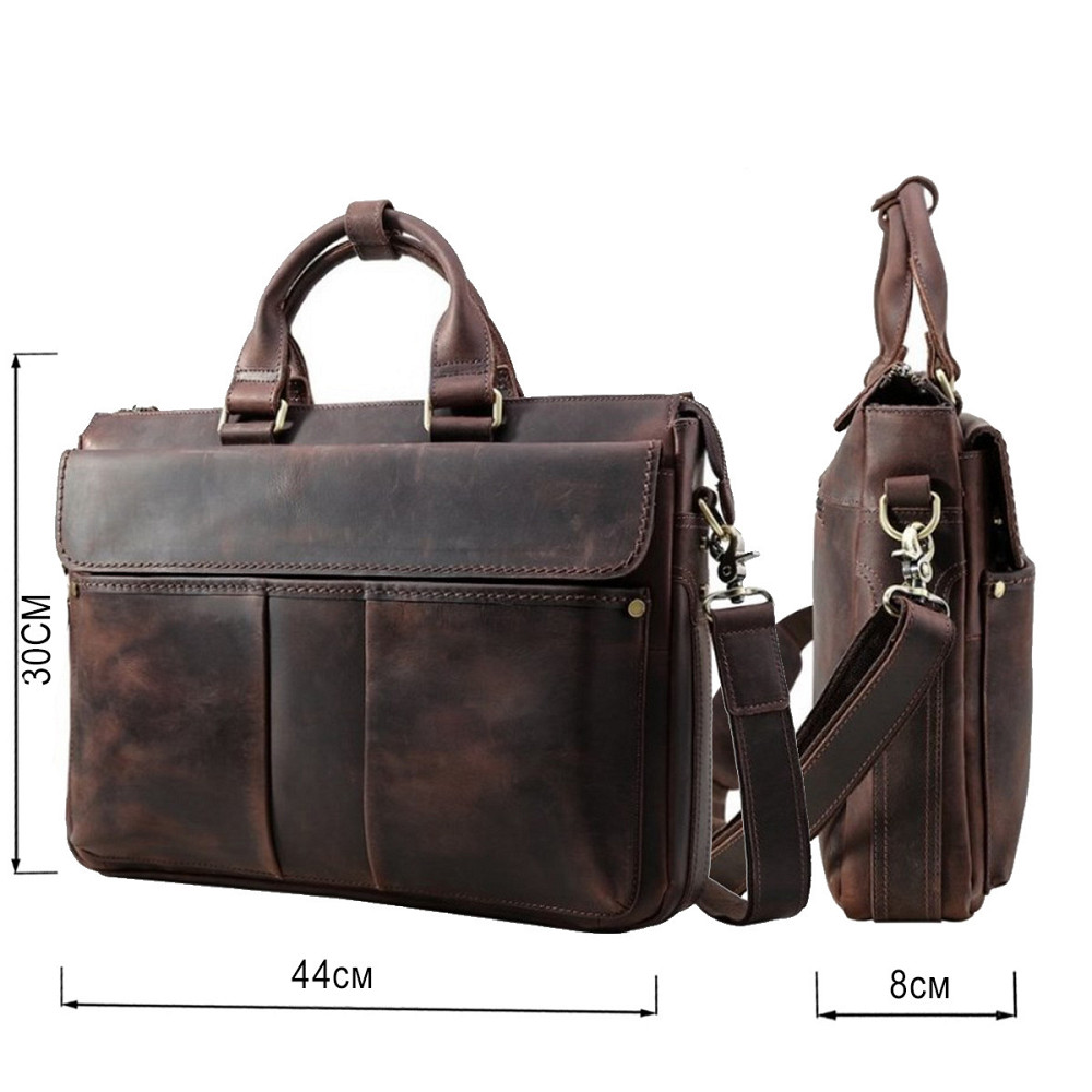 Сумка Vintage 14565 з натуральної шкіри Коричнева Київ - фото 3