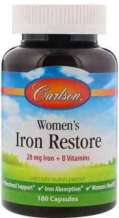 Железо для женщин Carlson Labs Women's Iron Restore 28 мг, 180 капсул Киев