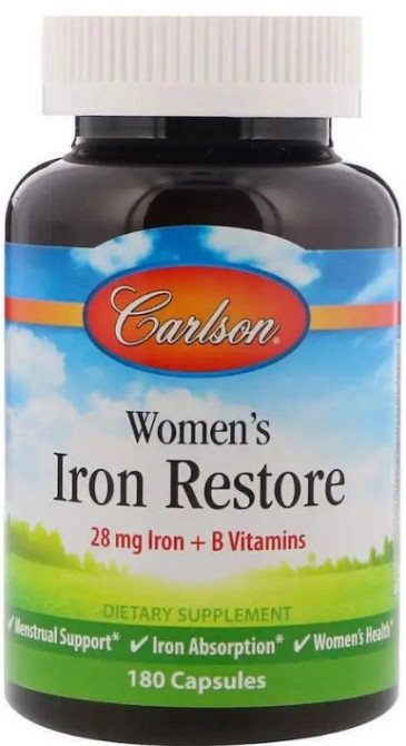 Железо для женщин Carlson Labs Women's Iron Restore 28 мг, 180 капсул Киев - изображение 3