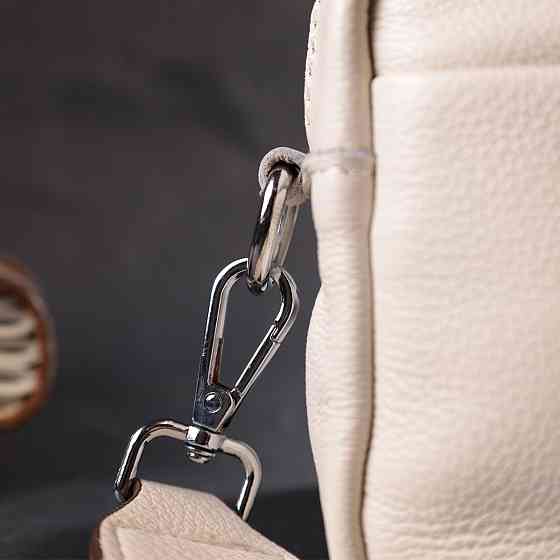 Якісна сумка для жінок з натуральної м'якої шкіри Vintage 22438 Біла Київ