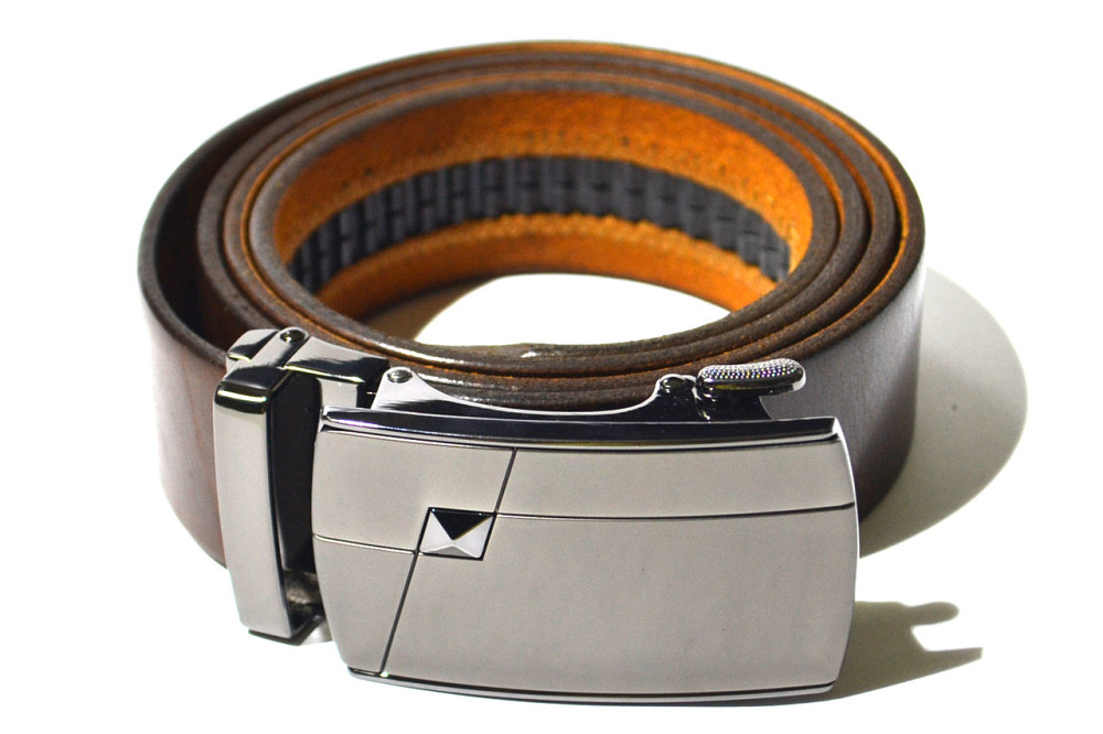 Шкіряний ремінь унісекс коричневий автомат 1200х35 мм Одеса - фото 6