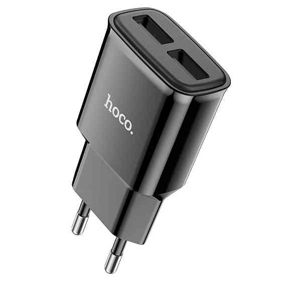 Мережевий зарядний пристрій HOCO C88A Star round dual port charger Black Київ