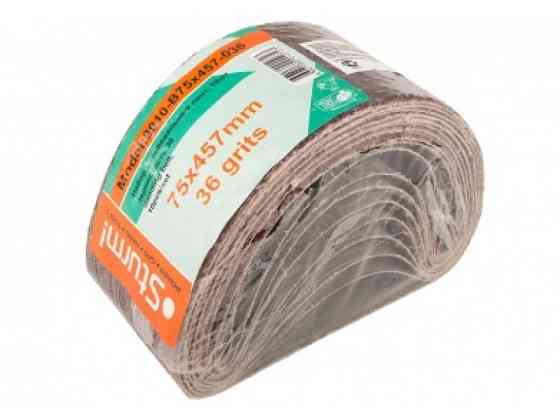 Шліфлента Sturm, 75x457, зерно 036, 10 шт 9010-B75x457-036 (читати опис) Рівне