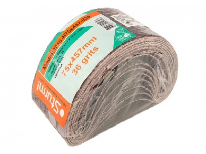 Шліфлента Sturm, 75x457, зерно 036, 10 шт 9010-B75x457-036 (читати опис) Рівне - фото 1