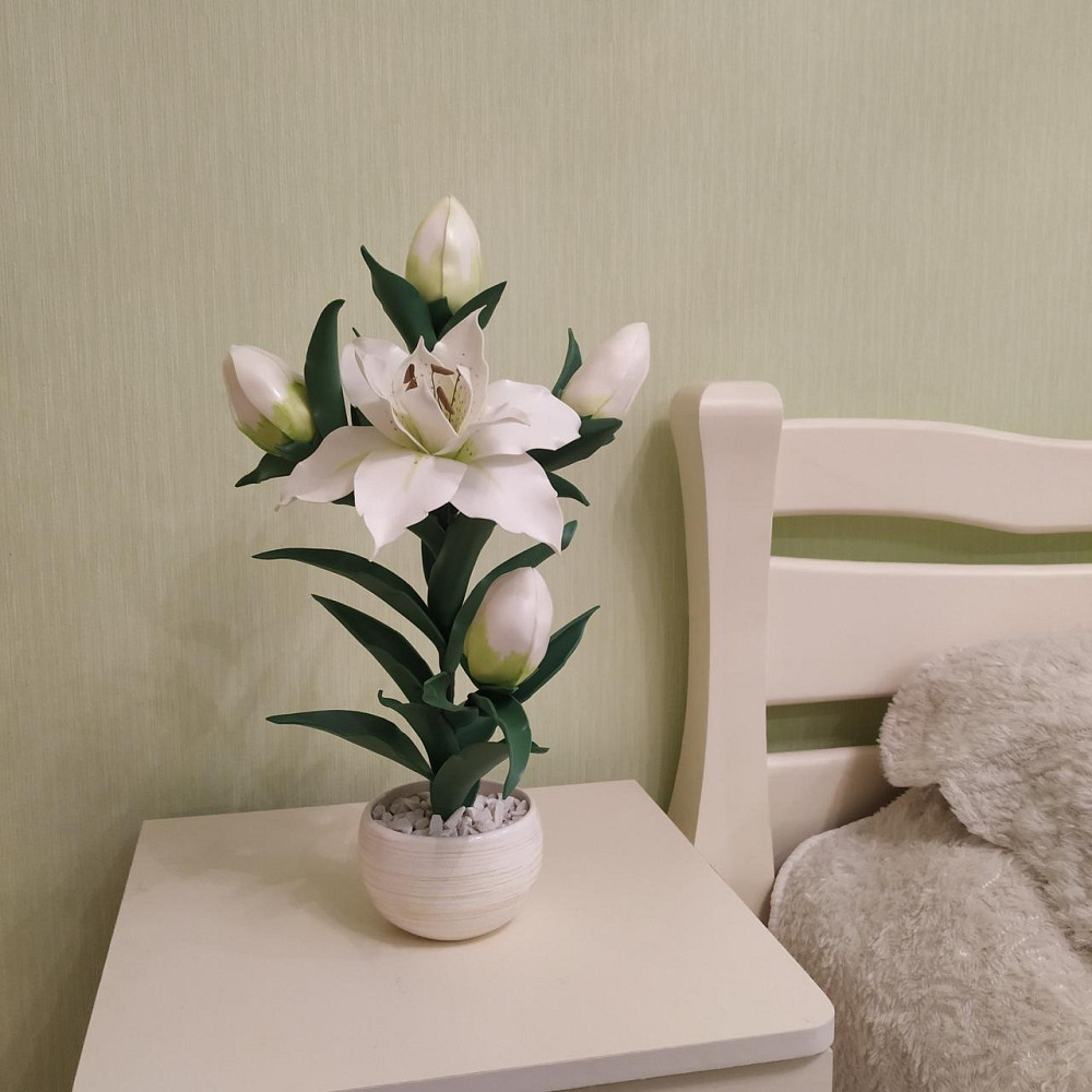 Світильник-нічник "Махрова біла лілія" Дніпро - фото 5