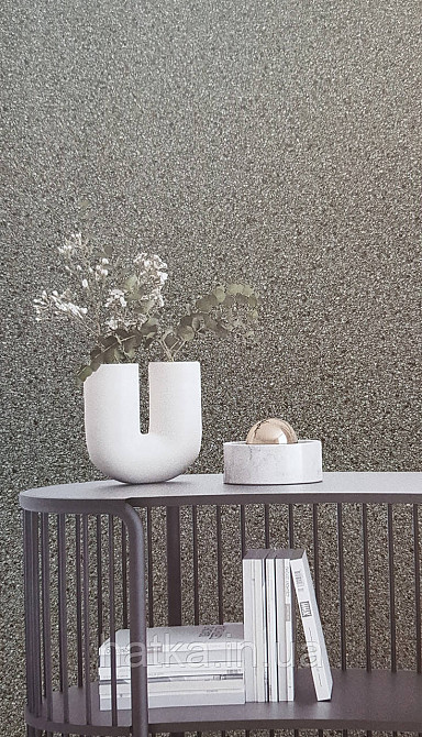Обои виниловые на флизелине AdaWall Roka 1.06х10 под камень гранитная крошка структурные черные серые 23110-5 Киев - изображение 1