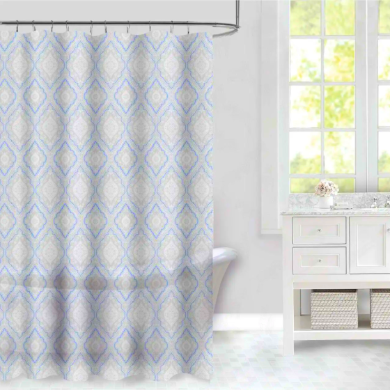 Шторка для ванной и душа 180x180 см водонепроницаемая,штора для душевой и ванной комнаты с крючками,прозрачная Каменец-Подольский